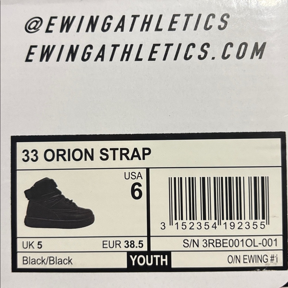 Patrick Ewing 33 Orion Strap Black High-Top Sneakers - Picture 5 of 5